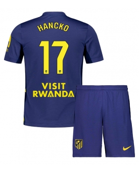 Billige Fotballdrakt Atletico Madrid David Hancko #17 Replika Bortedraktsett Barn 2025-26 Kortermet (med bukser)